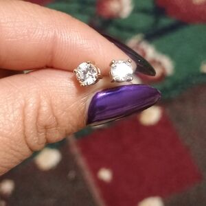 Gold Stud Earrings Made With Swarovski Crystals NEW